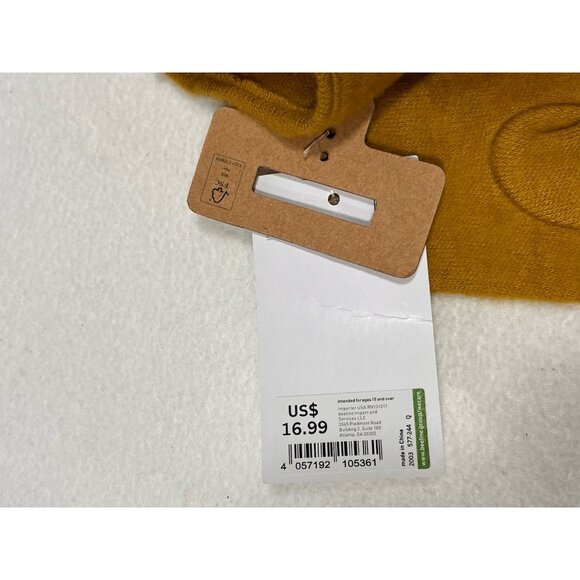 I Am Mustard Yellow Touchscreen Gloves Knit Heart Tip NWT Winter Warm - Picture 5 of 9